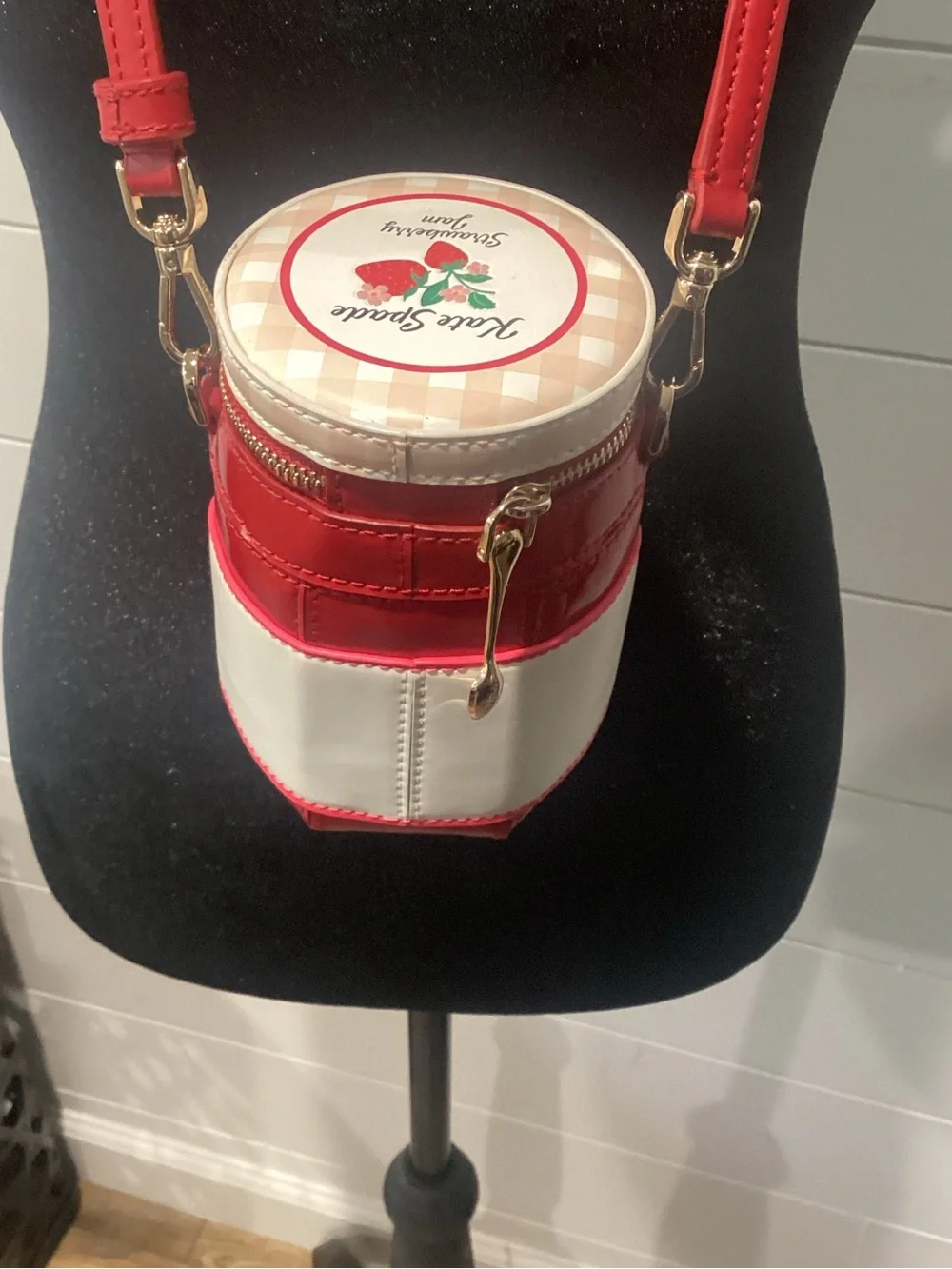 kate spade Red & White 'Strawberry Jam' Novelty Crossbody Bag - Picture 5 of 6
